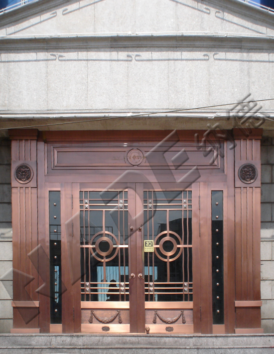 海城商业银行玻璃铜门